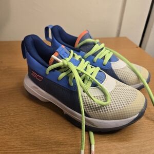 Under Armour Blue and White Kids Sneakers